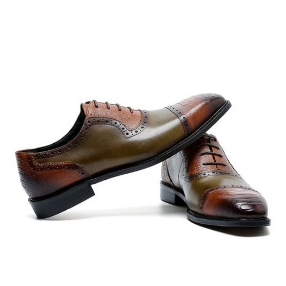 Chaussures Habillées Cuir À Bout Pointu Pour Hommes - Marron