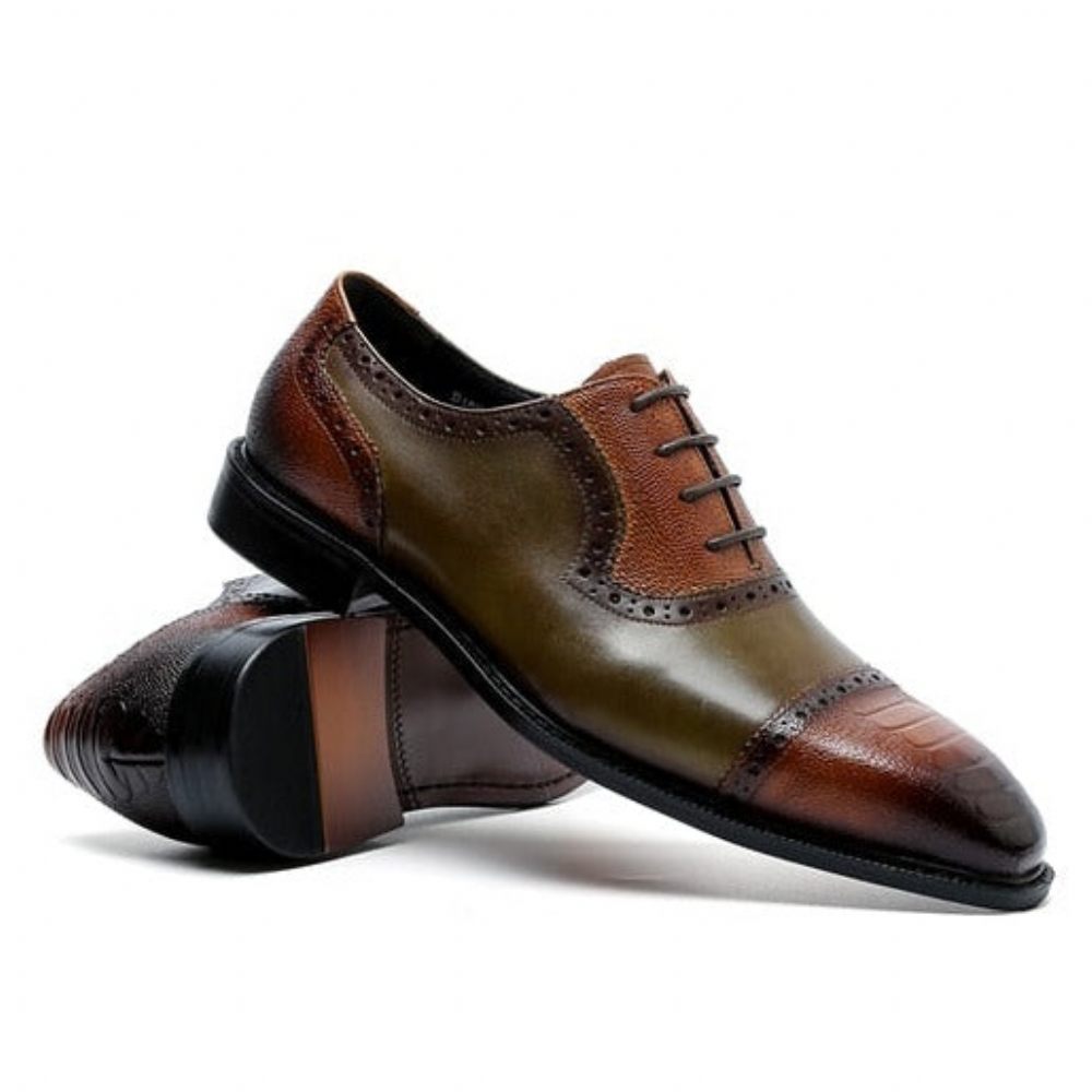 Chaussures Habillées Cuir À Bout Pointu Pour Hommes - Marron