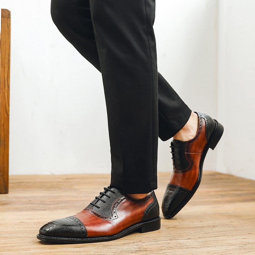 Chaussures Habillées Cuir À Bout Pointu Pour Hommes - Noir