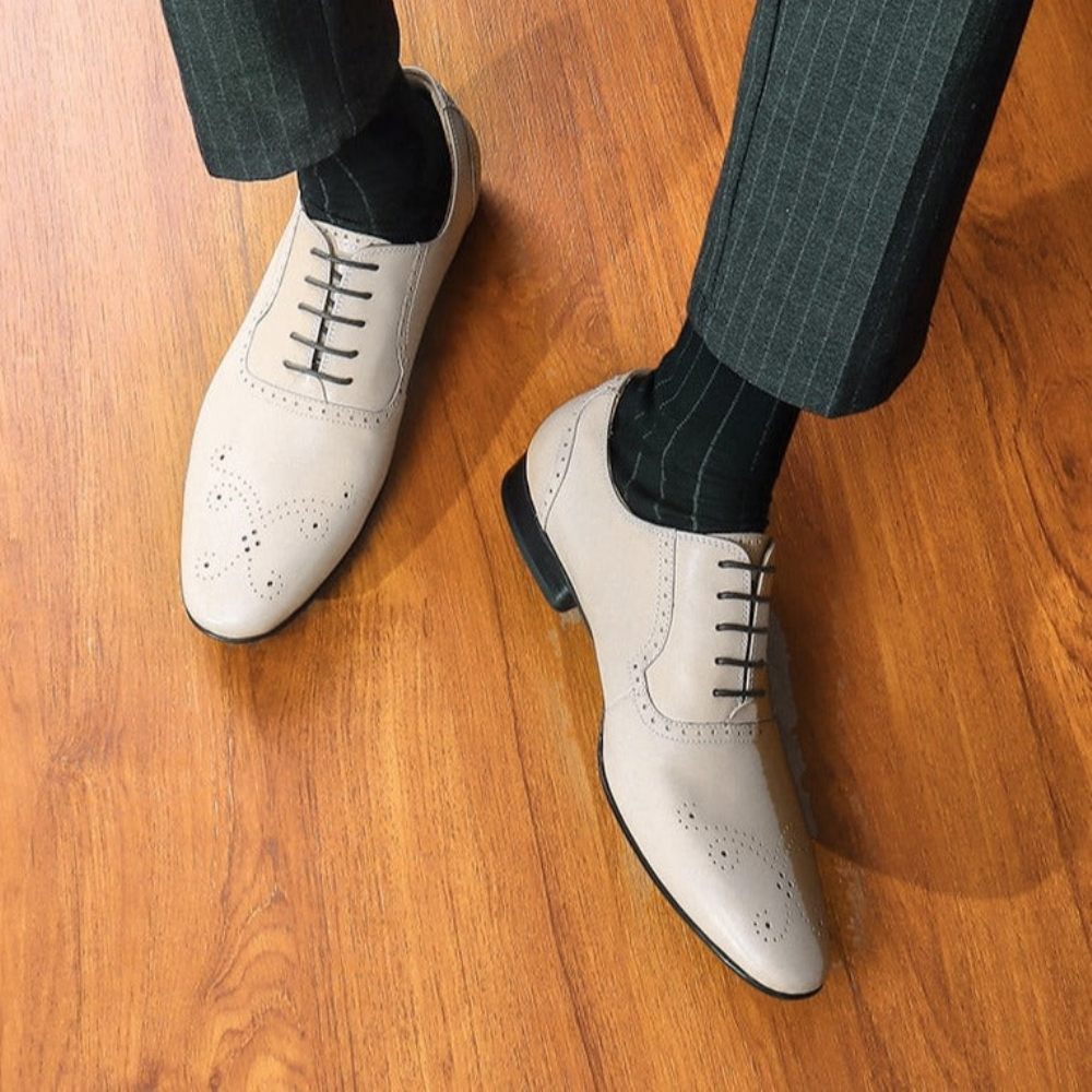 Chaussures Habillées Cuir Pour Hommes - Blanc