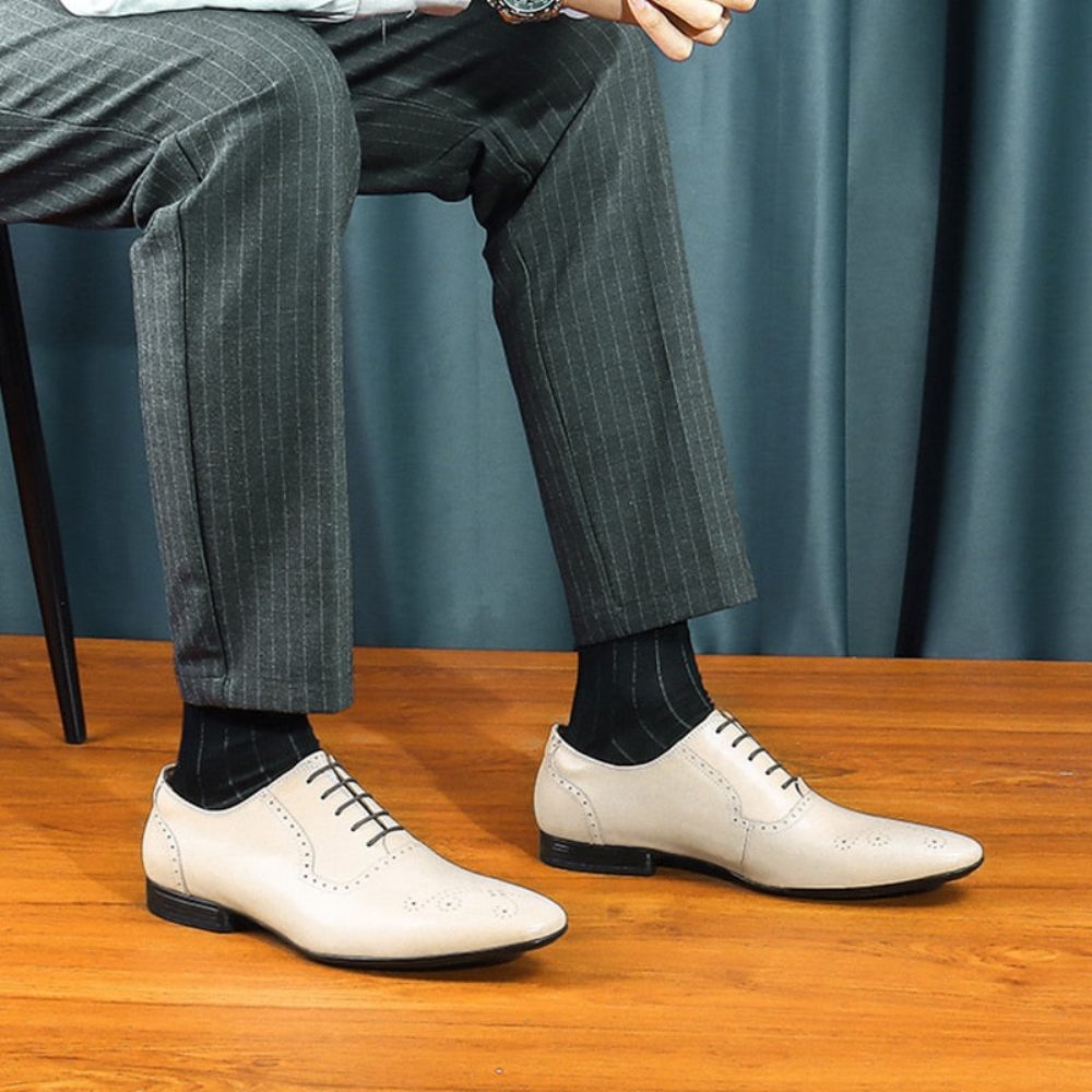 Chaussures Habillées Cuir Pour Hommes - Blanc