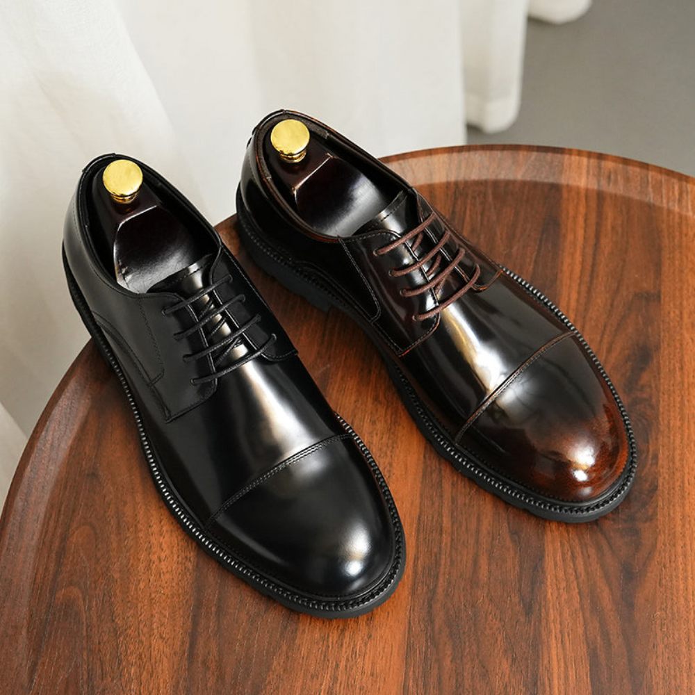 Chaussures Habillées Cuir Luxe Pour Hommes - Café