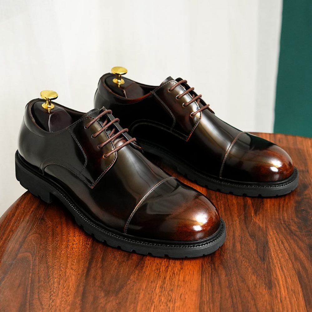 Chaussures Habillées Cuir Luxe Pour Hommes - Café