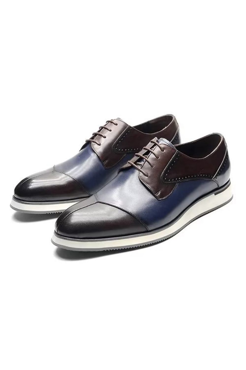 Chaussures Habillées Cuir Luxe Pour Hommes - Bleu