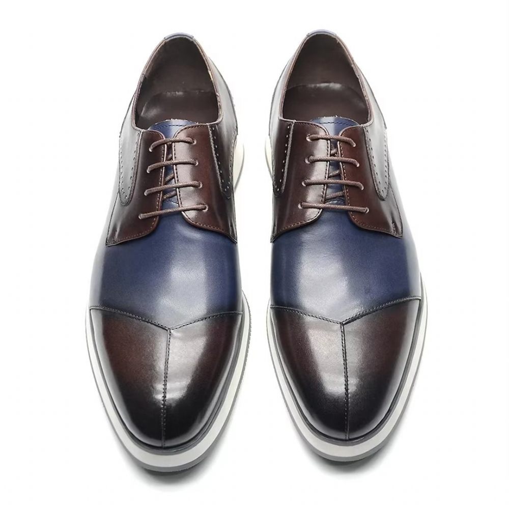 Chaussures Habillées Cuir Luxe Pour Hommes - Bleu