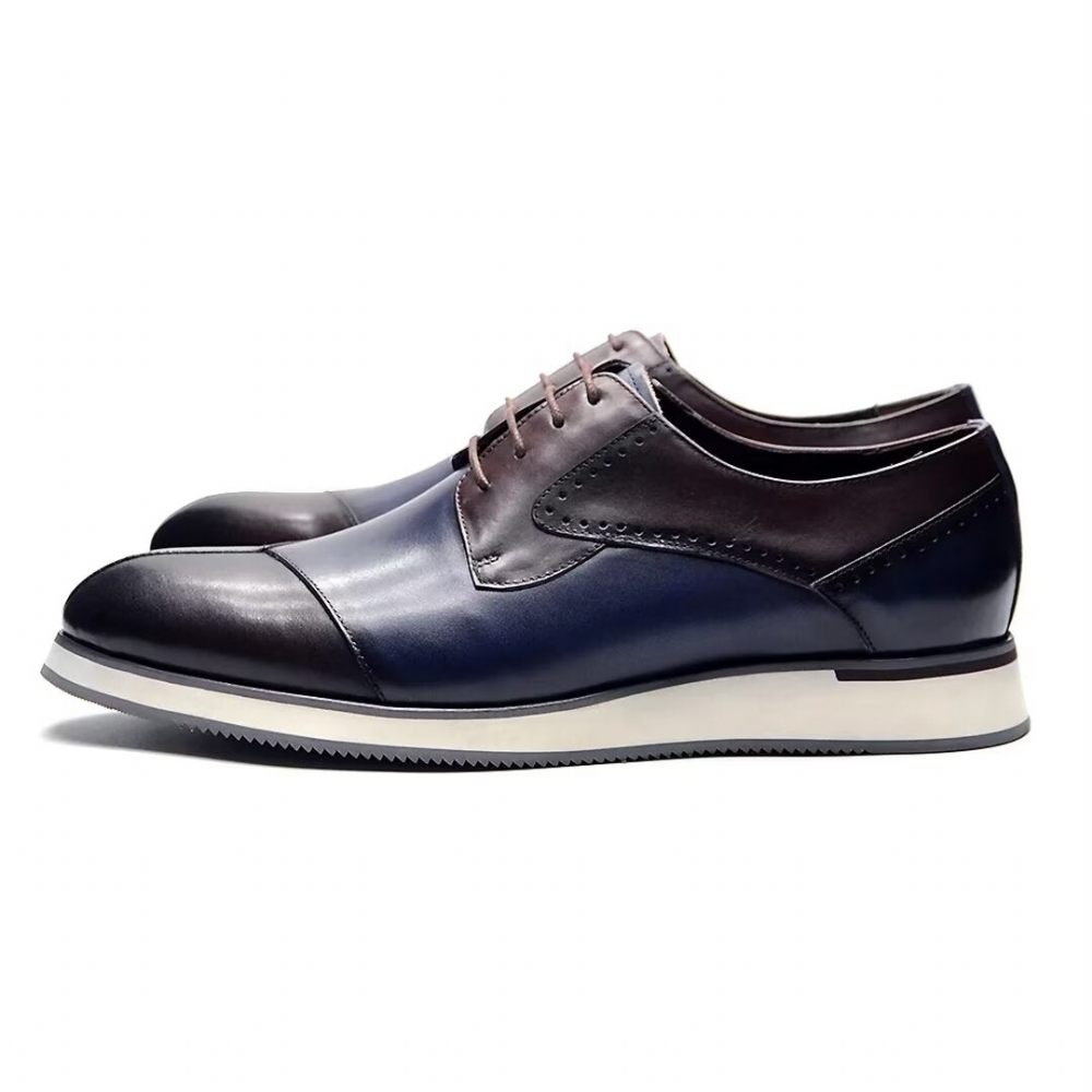 Chaussures Habillées Cuir Luxe Pour Hommes - Bleu