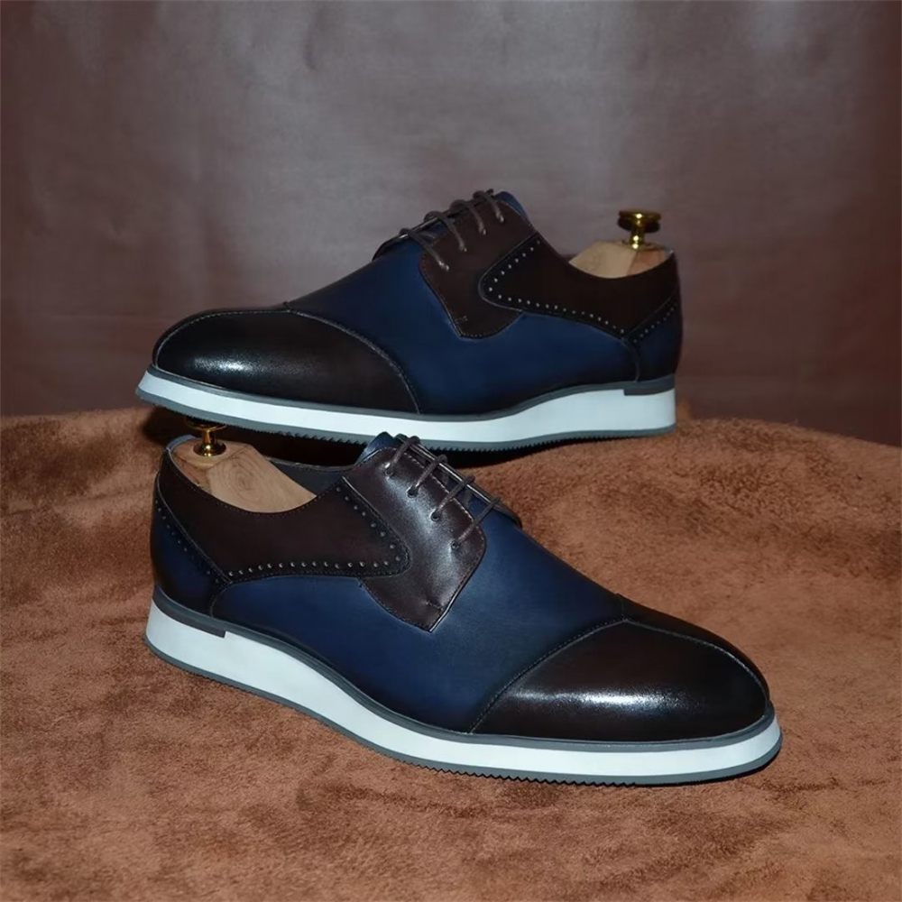 Chaussures Habillées Cuir Luxe Pour Hommes - Bleu