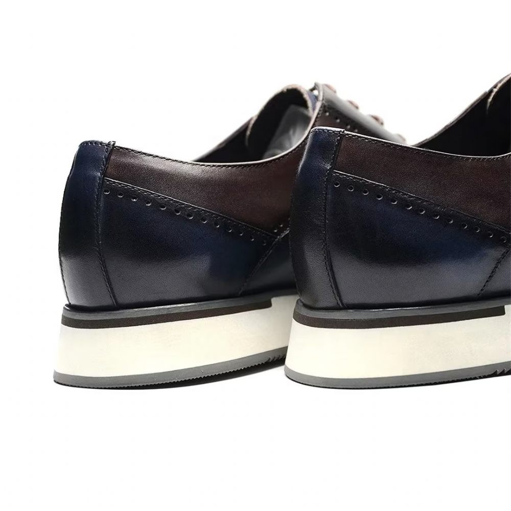 Chaussures Habillées Cuir Luxe Pour Hommes - Bleu