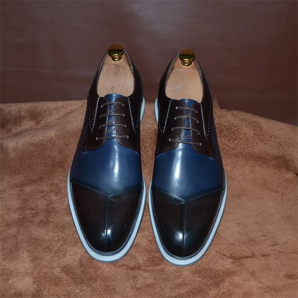 Chaussures Habillées Cuir Luxe Pour Hommes - Bleu