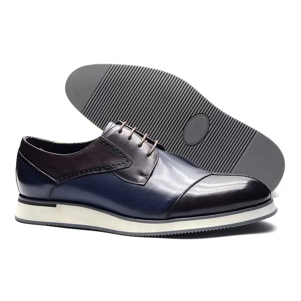 Chaussures Habillées Cuir Luxe Pour Hommes - Bleu