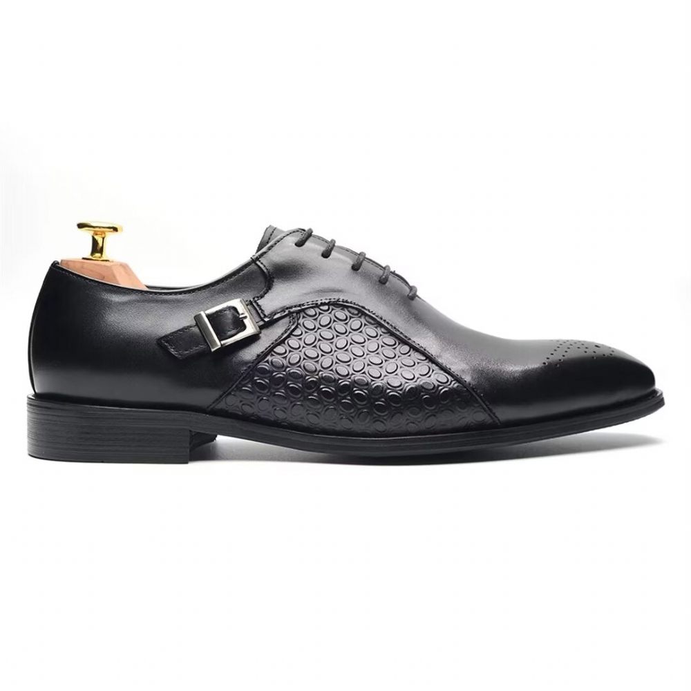 Chaussures Habillées Cuir Précision Pointues Pour Hommes - Noir