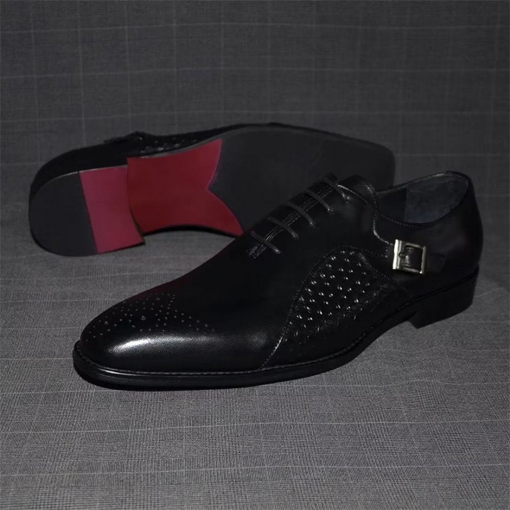 Chaussures Habillées Cuir Précision Pointues Pour Hommes - Noir