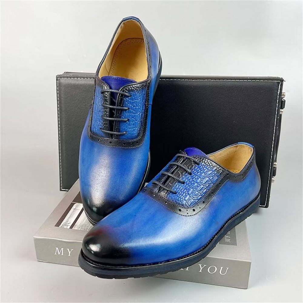 Chaussures Habillées Cuir Sophistiquées Pour Hommes - Bleu