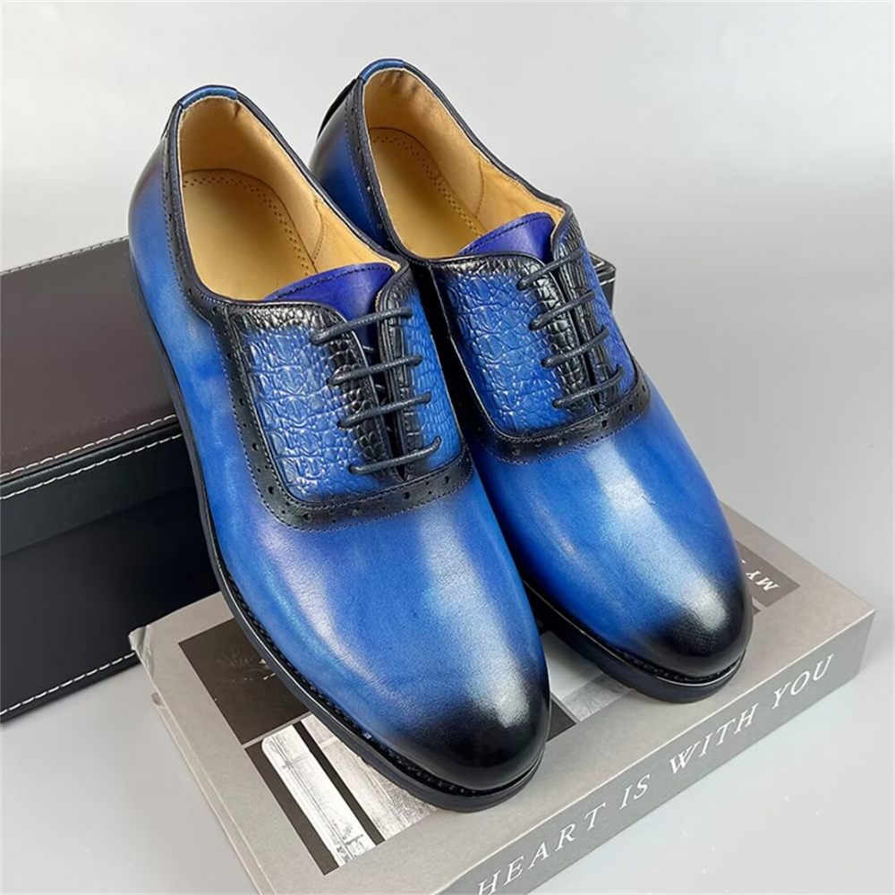 Chaussures Habillées Cuir Sophistiquées Pour Hommes - Bleu