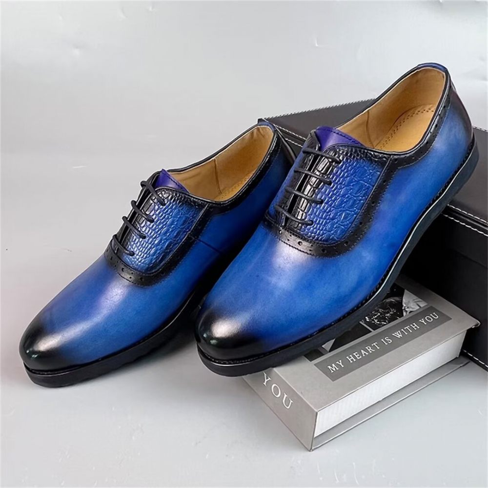 Chaussures Habillées Cuir Sophistiquées Pour Hommes - Bleu