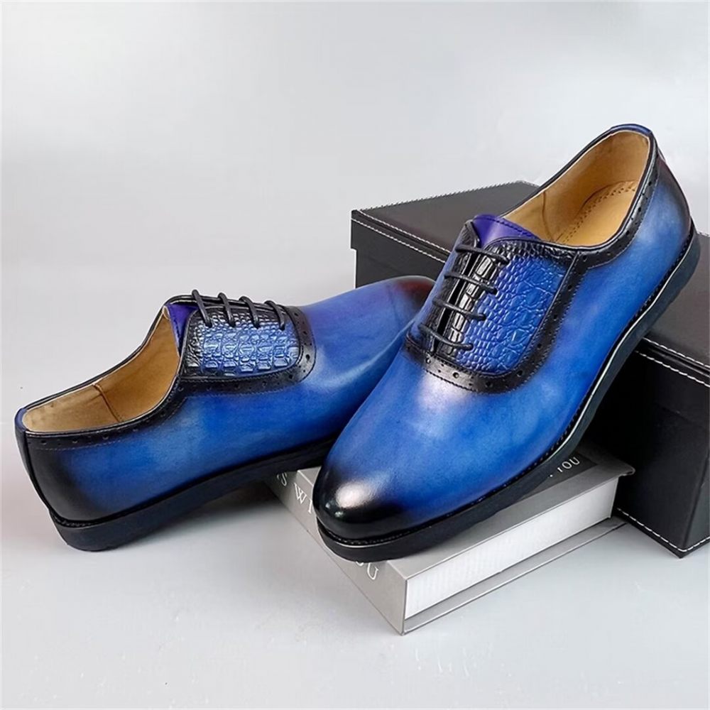 Chaussures Habillées Cuir Sophistiquées Pour Hommes - Bleu