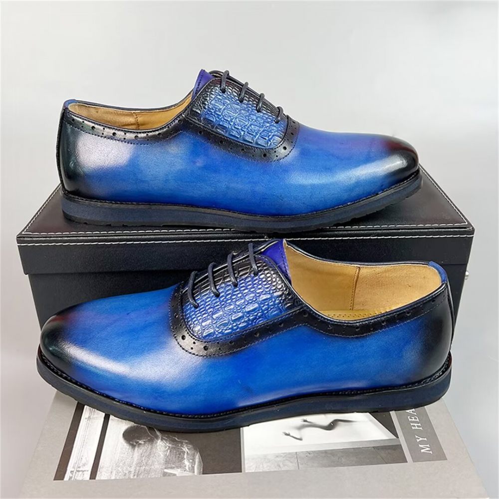 Chaussures Habillées Cuir Sophistiquées Pour Hommes - Bleu