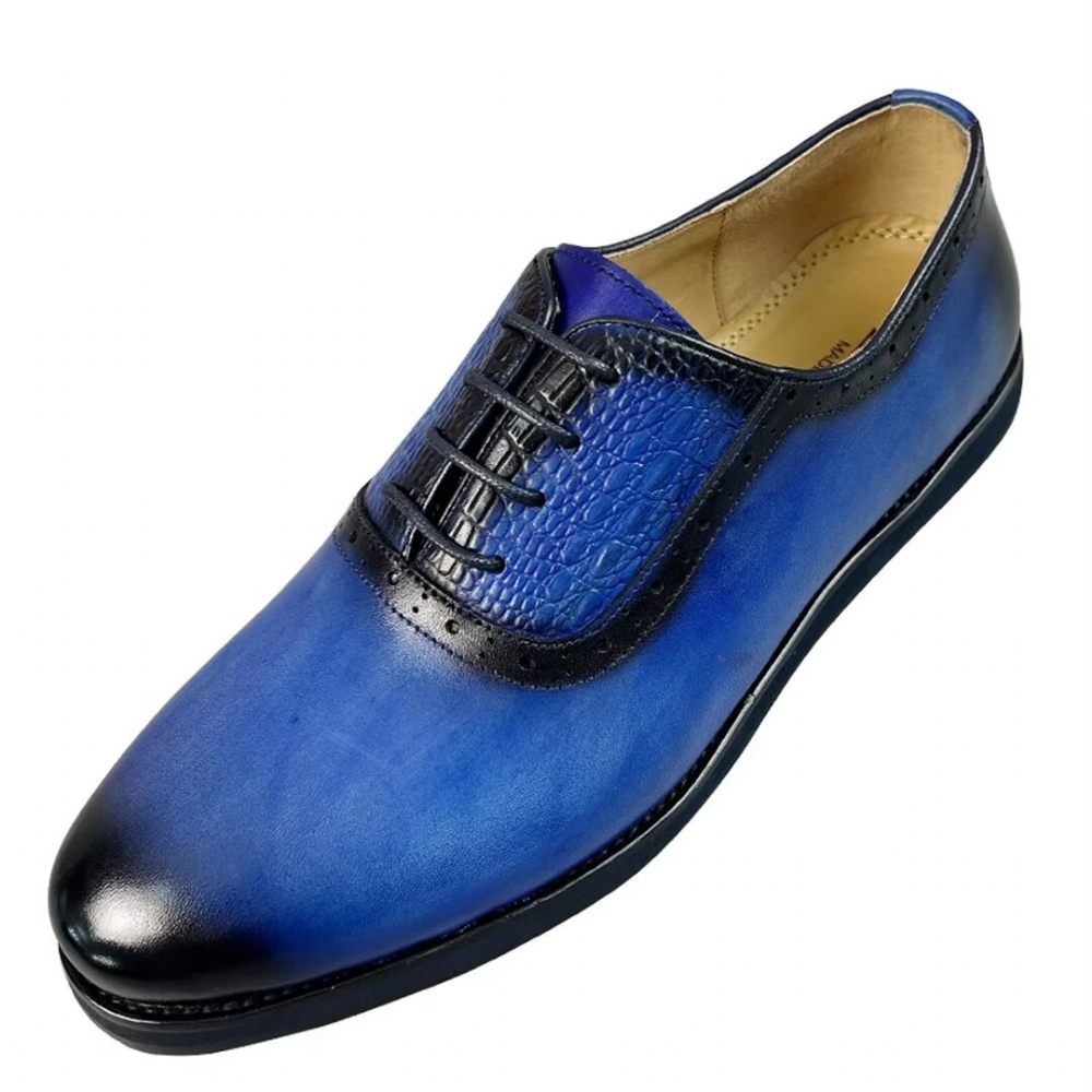 Chaussures Habillées Cuir Sophistiquées Pour Hommes - Bleu