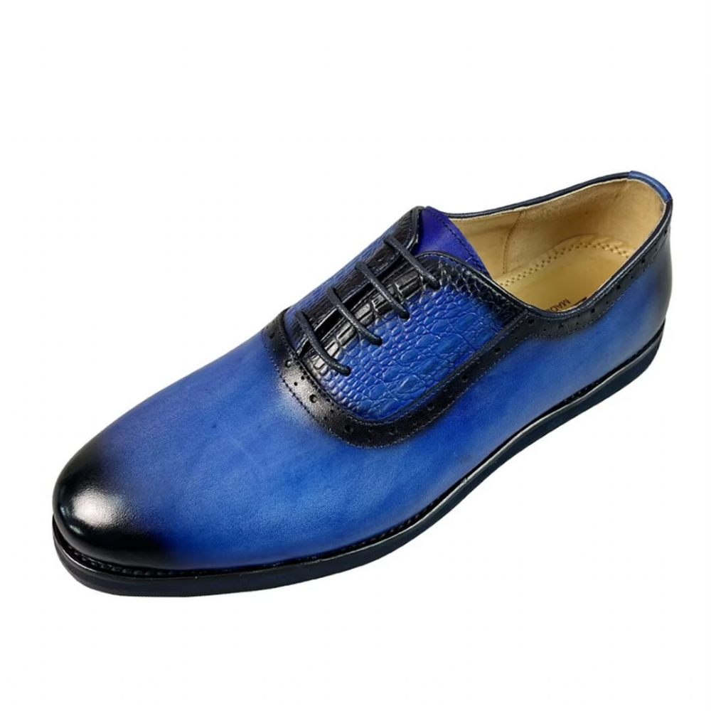 Chaussures Habillées Cuir Sophistiquées Pour Hommes - Bleu