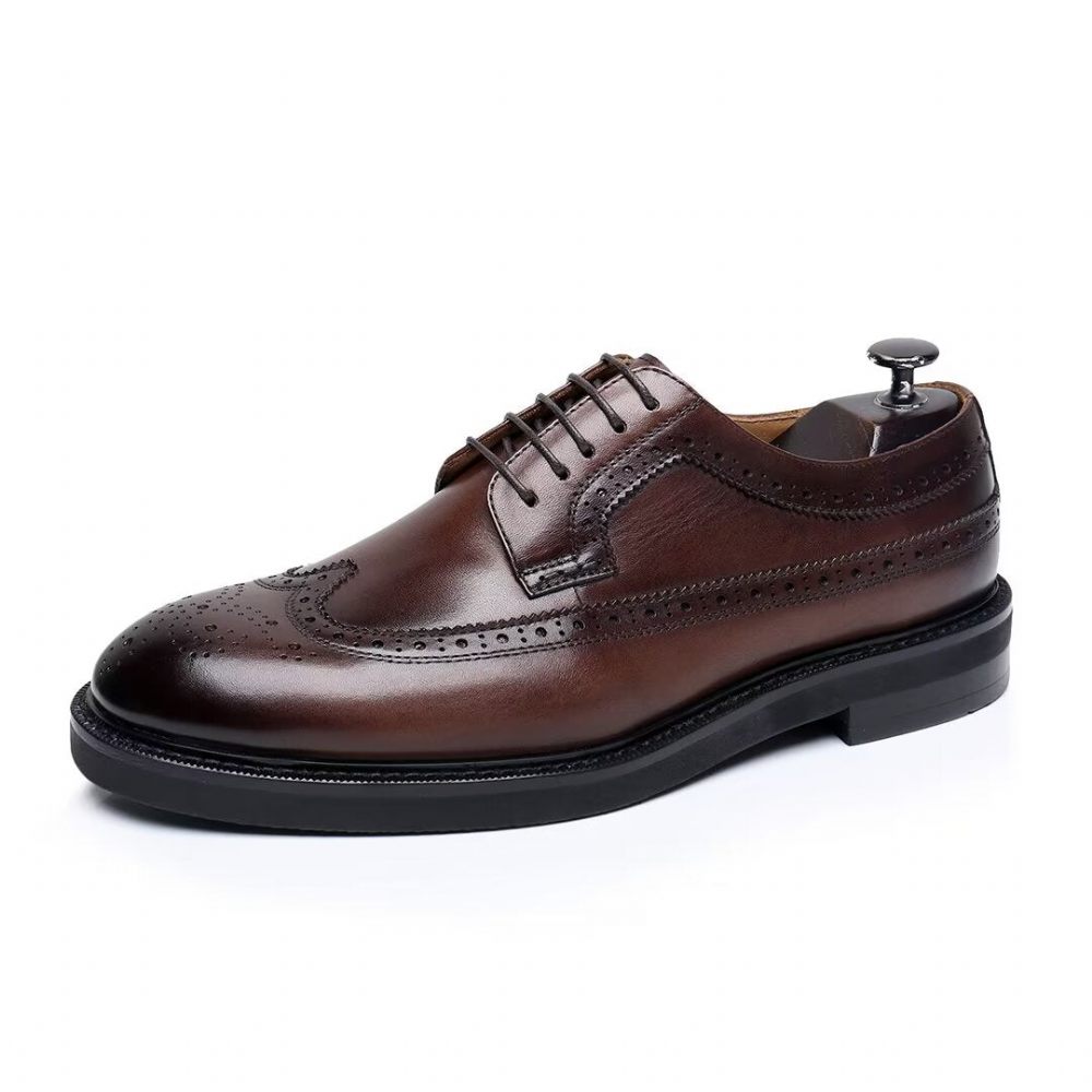 Chaussures Habillées Cuir Vache Pour Hommes - Marron