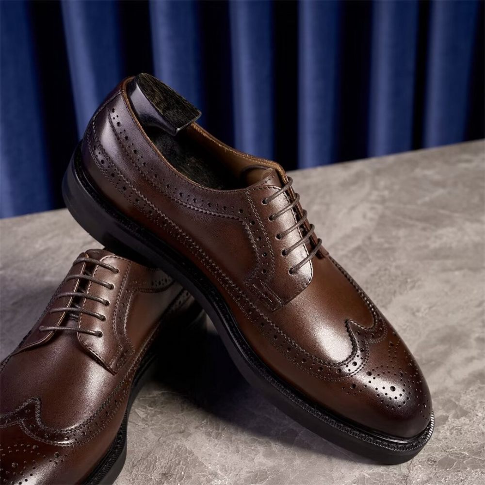 Chaussures Habillées Cuir Vache Pour Hommes - Marron