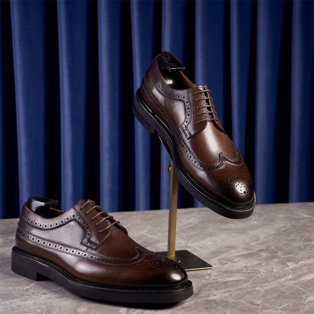 Chaussures Habillées Cuir Vache Pour Hommes - Marron