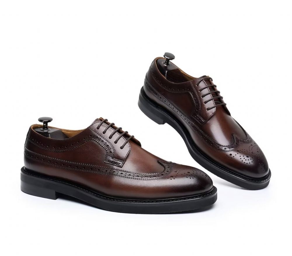 Chaussures Habillées Cuir Vache Pour Hommes - Marron