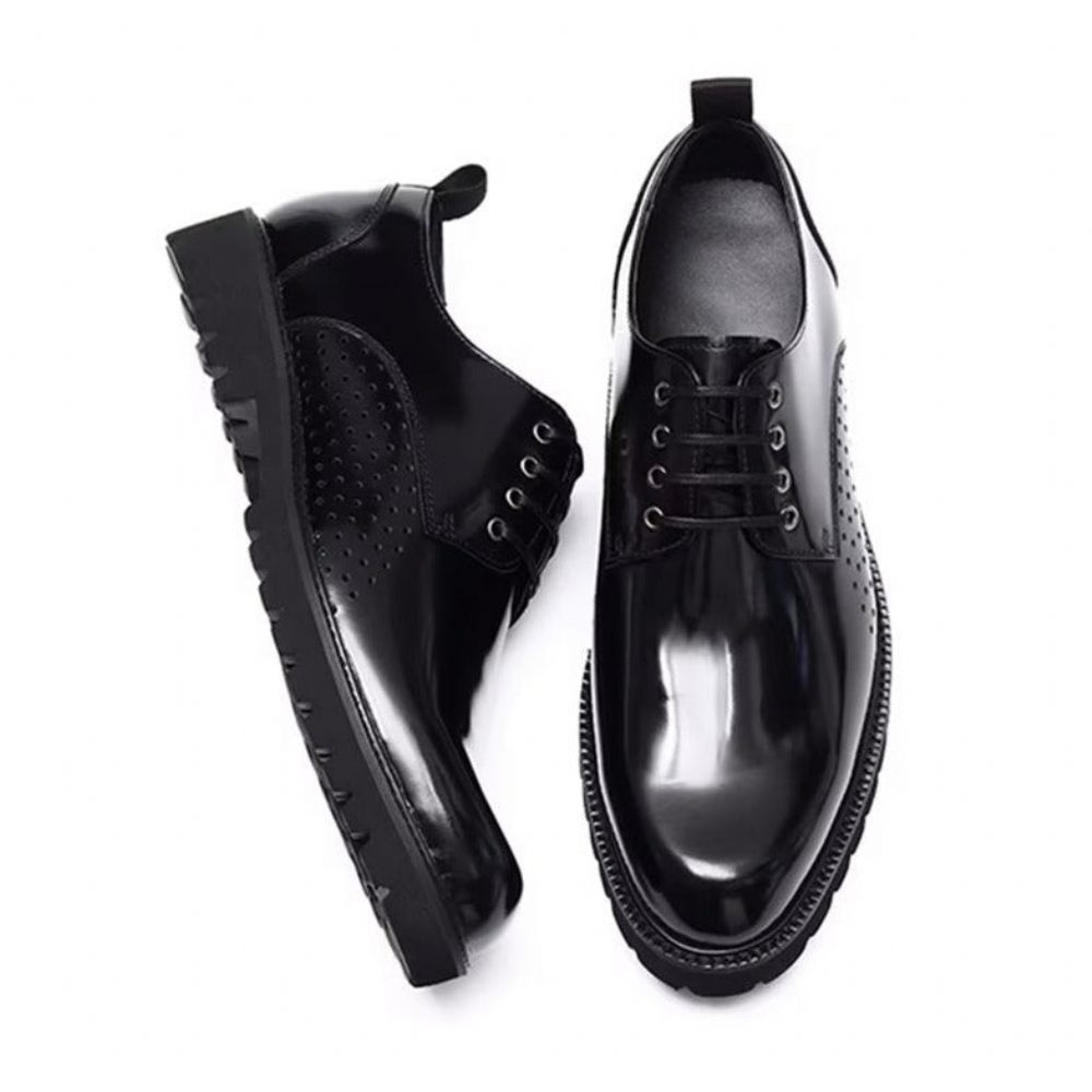 Chaussures Habillées Derby À Bout Rond Pour Hommes - Noir