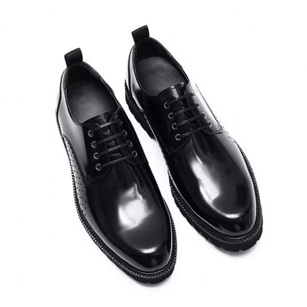 Chaussures Habillées Derby À Bout Rond Pour Hommes - Noir