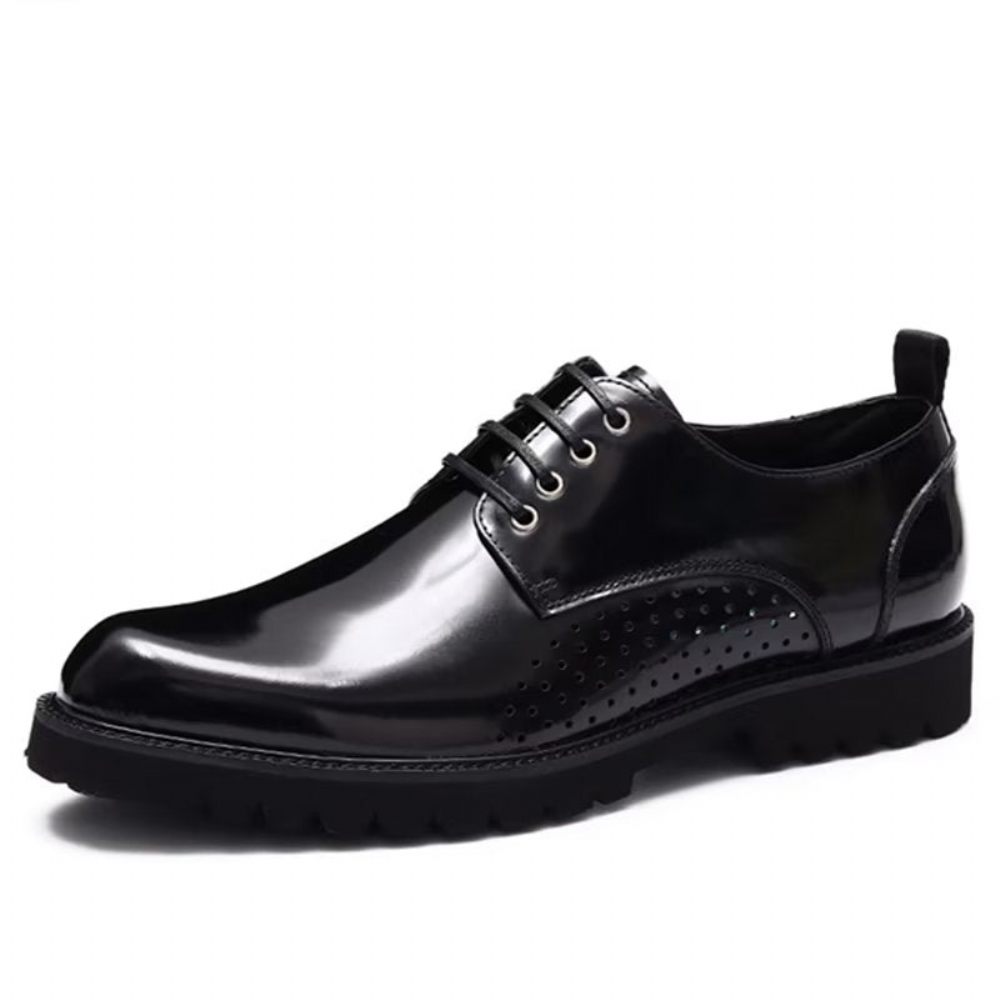 Chaussures Habillées Derby À Bout Rond Pour Hommes - Noir