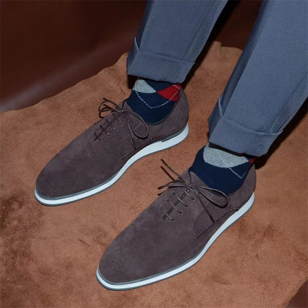 Chaussures Habillées Élégantes Daim Pour Hommes - Café