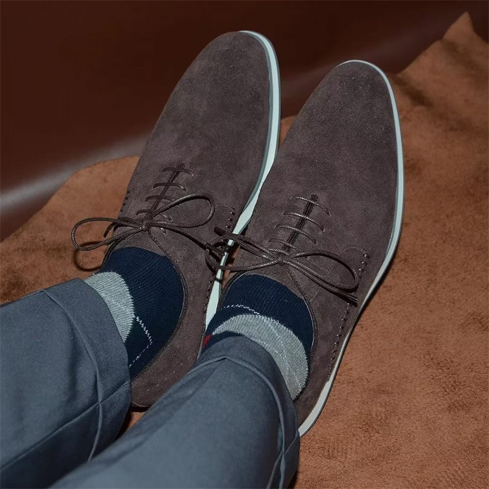 Chaussures Habillées Élégantes Daim Pour Hommes - Café