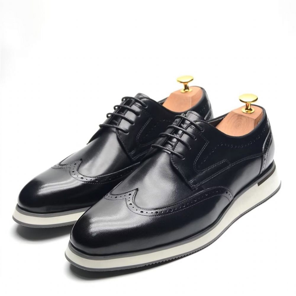 Chaussures Habillées Élégantes Dentelle Sophistiquées Pour Hommes - Noir