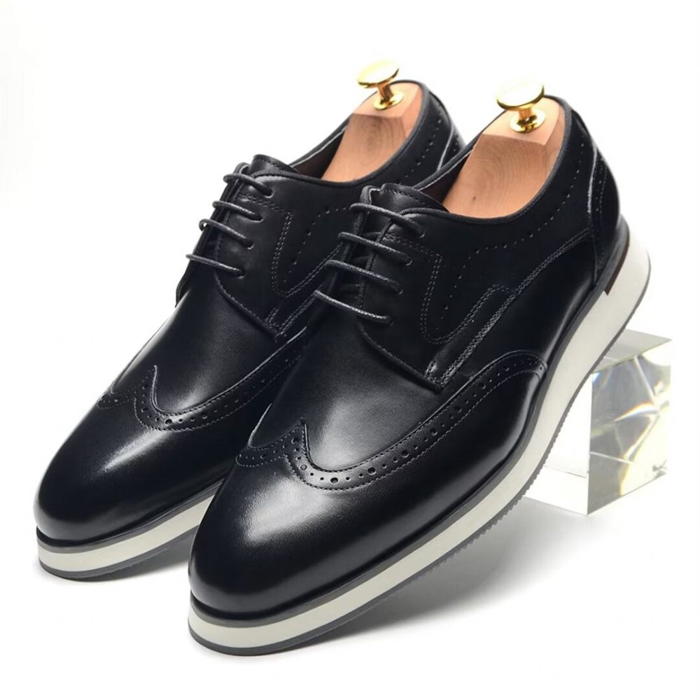 Chaussures Habillées Élégantes Dentelle Sophistiquées Pour Hommes - Noir