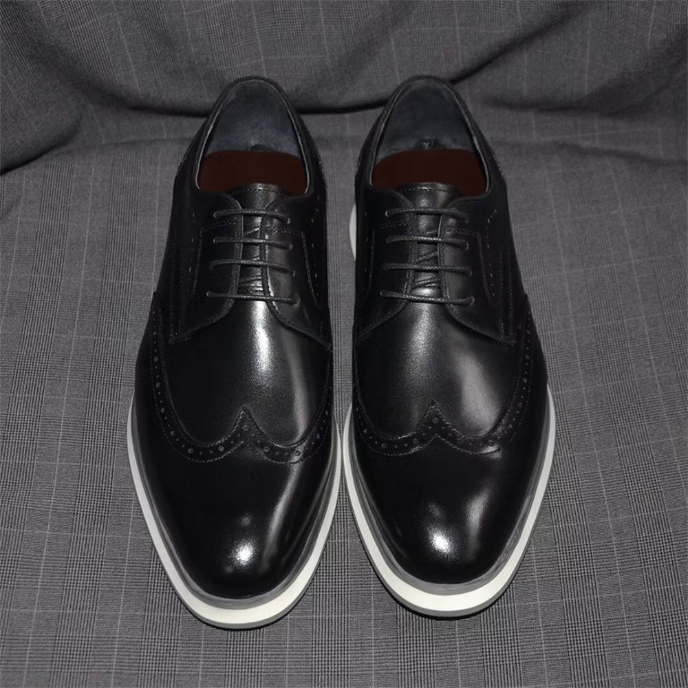 Chaussures Habillées Élégantes Dentelle Sophistiquées Pour Hommes - Noir