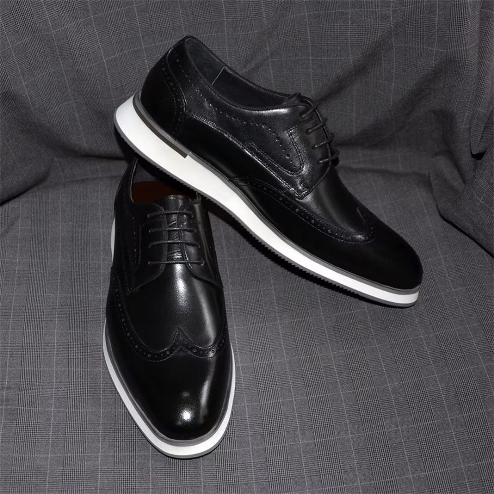 Chaussures Habillées Élégantes Dentelle Sophistiquées Pour Hommes - Noir