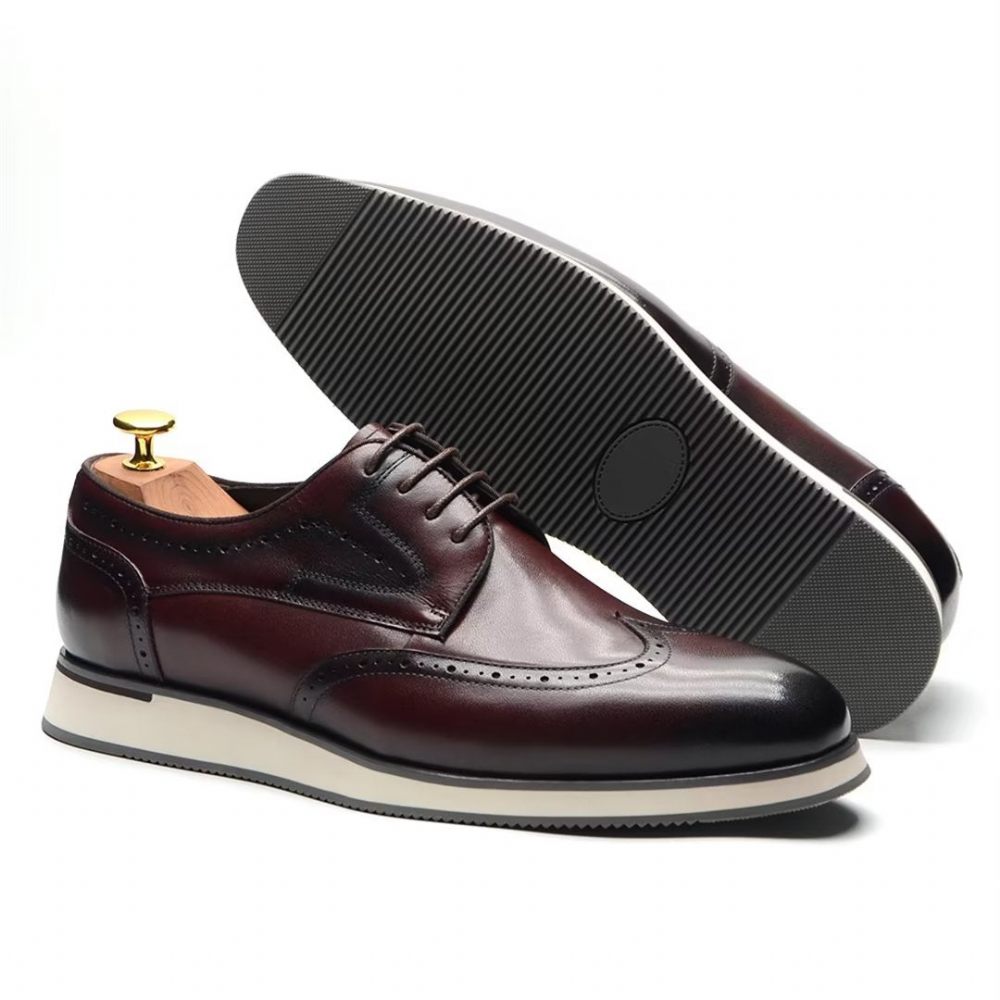 Chaussures Habillées Élégantes Dentelle Sophistiquées Pour Hommes - Marron