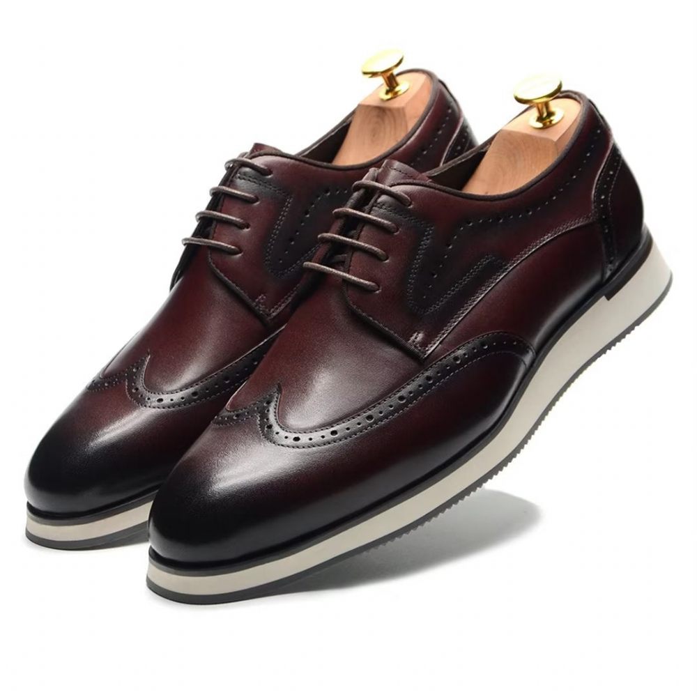 Chaussures Habillées Élégantes Dentelle Sophistiquées Pour Hommes - Marron