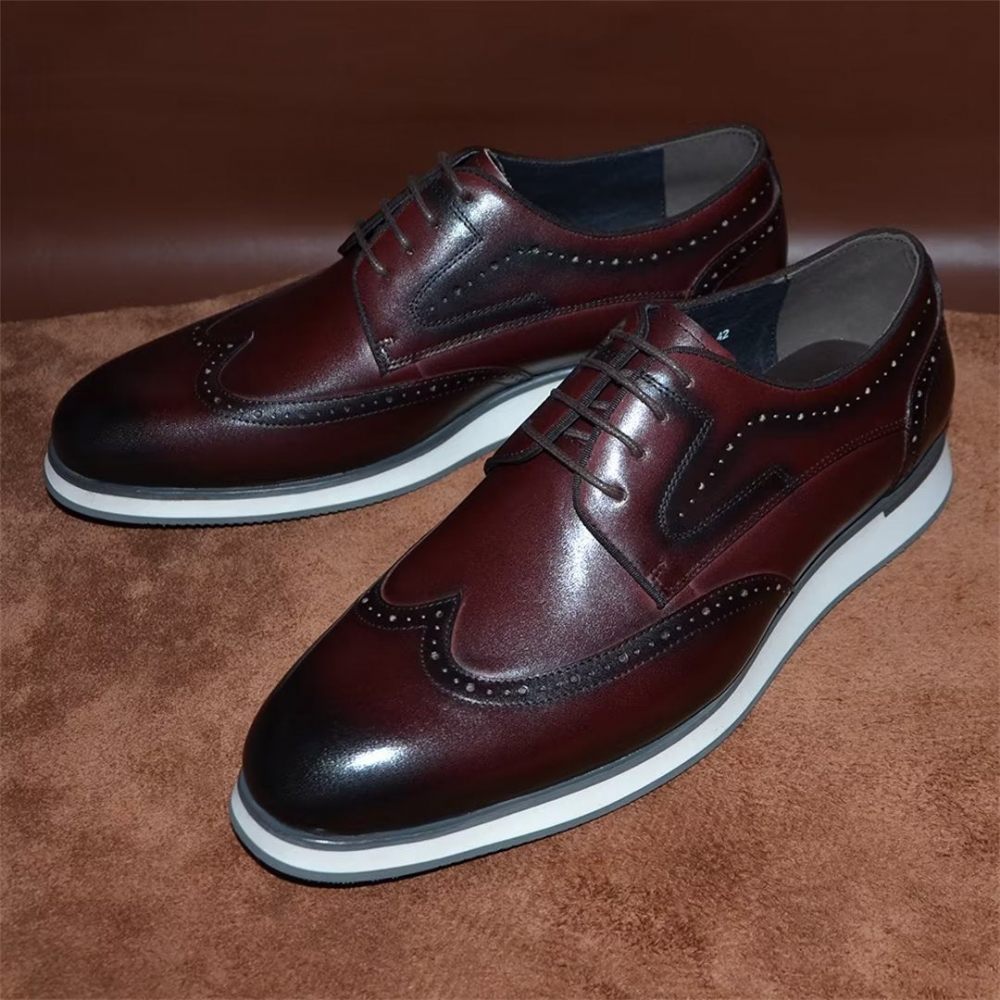 Chaussures Habillées Élégantes Dentelle Sophistiquées Pour Hommes - Marron