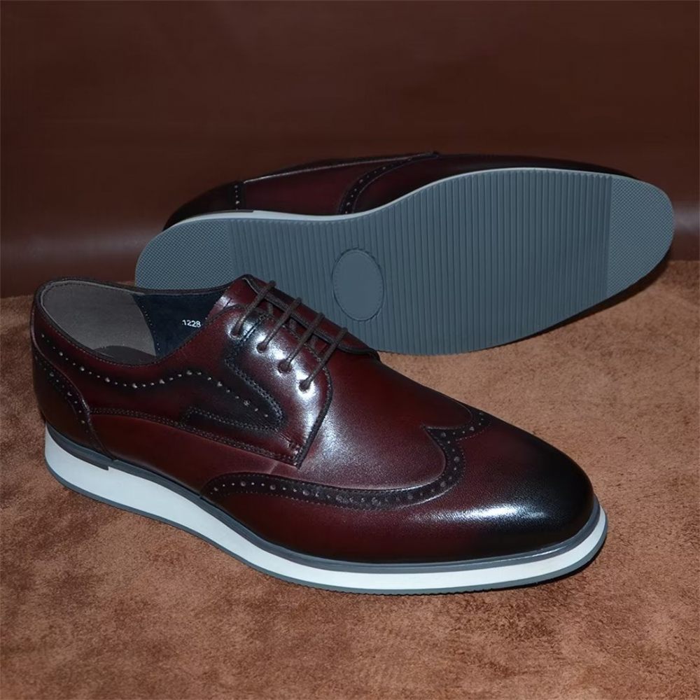 Chaussures Habillées Élégantes Dentelle Sophistiquées Pour Hommes - Marron