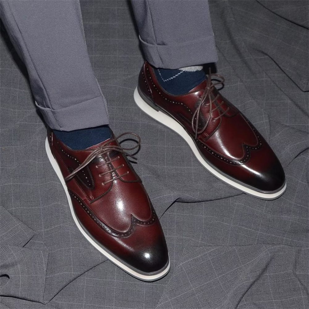 Chaussures Habillées Élégantes Dentelle Sophistiquées Pour Hommes - Marron