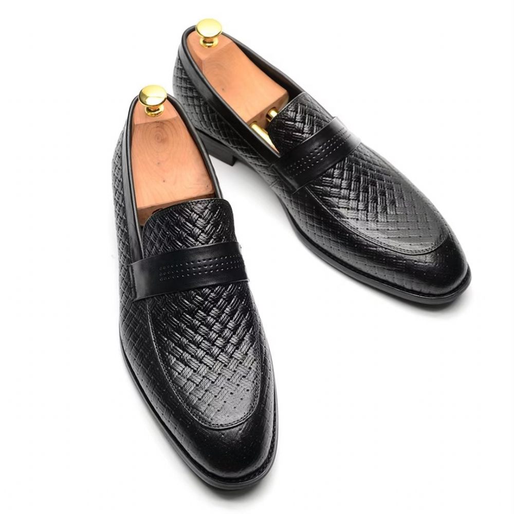 Chaussures Habillées Élégantes À Enfiler Pour Hommes - Noir