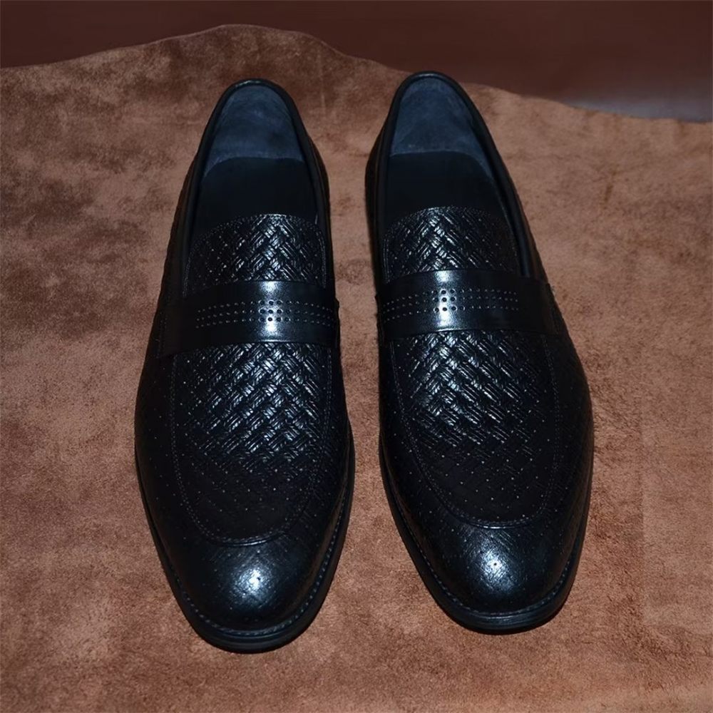 Chaussures Habillées Élégantes À Enfiler Pour Hommes - Noir