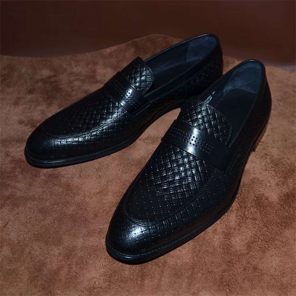 Chaussures Habillées Élégantes À Enfiler Pour Hommes - Noir