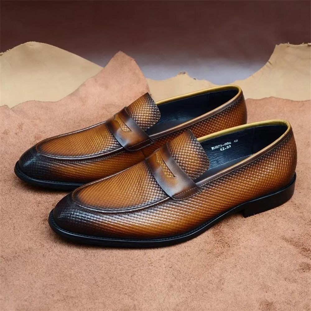 Chaussures Habillées Élégantes À Enfiler Pour Hommes - Marron