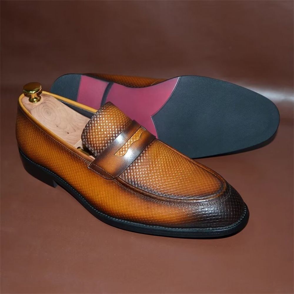 Chaussures Habillées Élégantes À Enfiler Pour Hommes - Marron