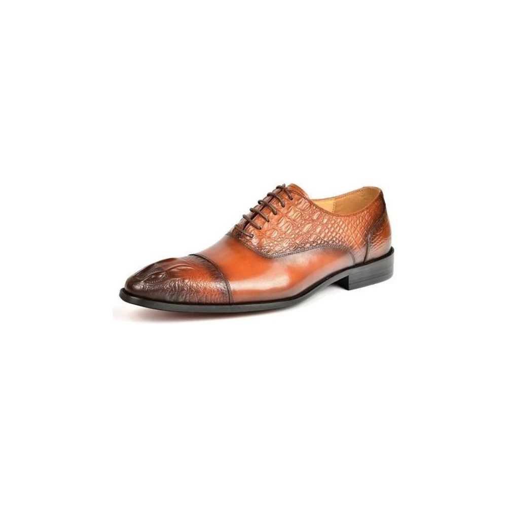 Chaussures Habillées Élégantes Pour Hommes Oxford À Texture Crocodile