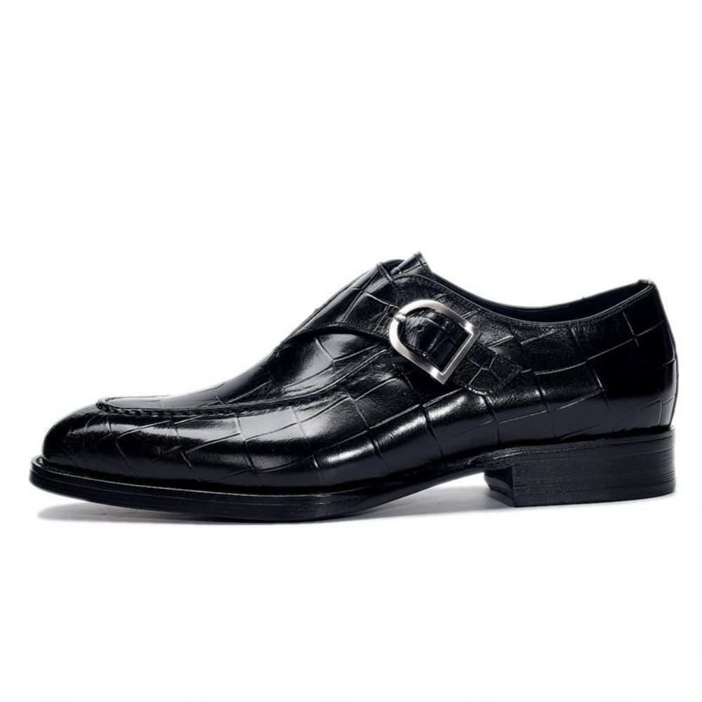 Chaussures Habillées À Enfiler Alligator Exotique Pour Hommes - Noir