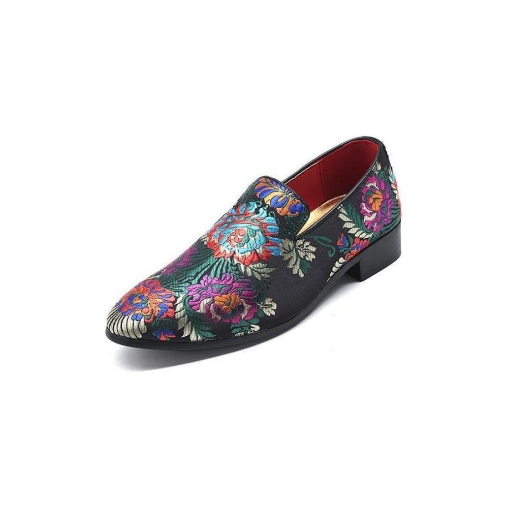 Chaussures Habillées À Enfiler Imprimé Floral Exotique Pour Hommes - Multicolore 2