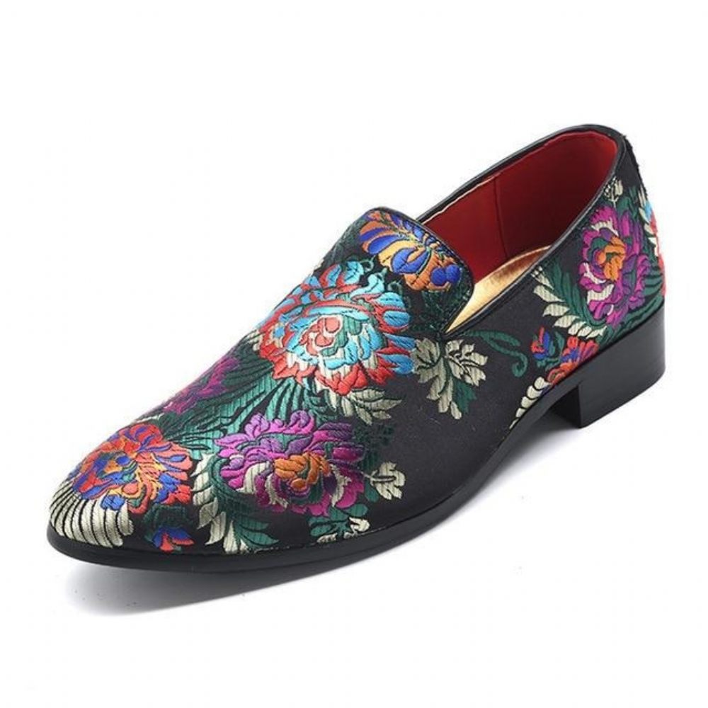 Chaussures Habillées À Enfiler Imprimé Floral Exotique Pour Hommes - Multicolore 2